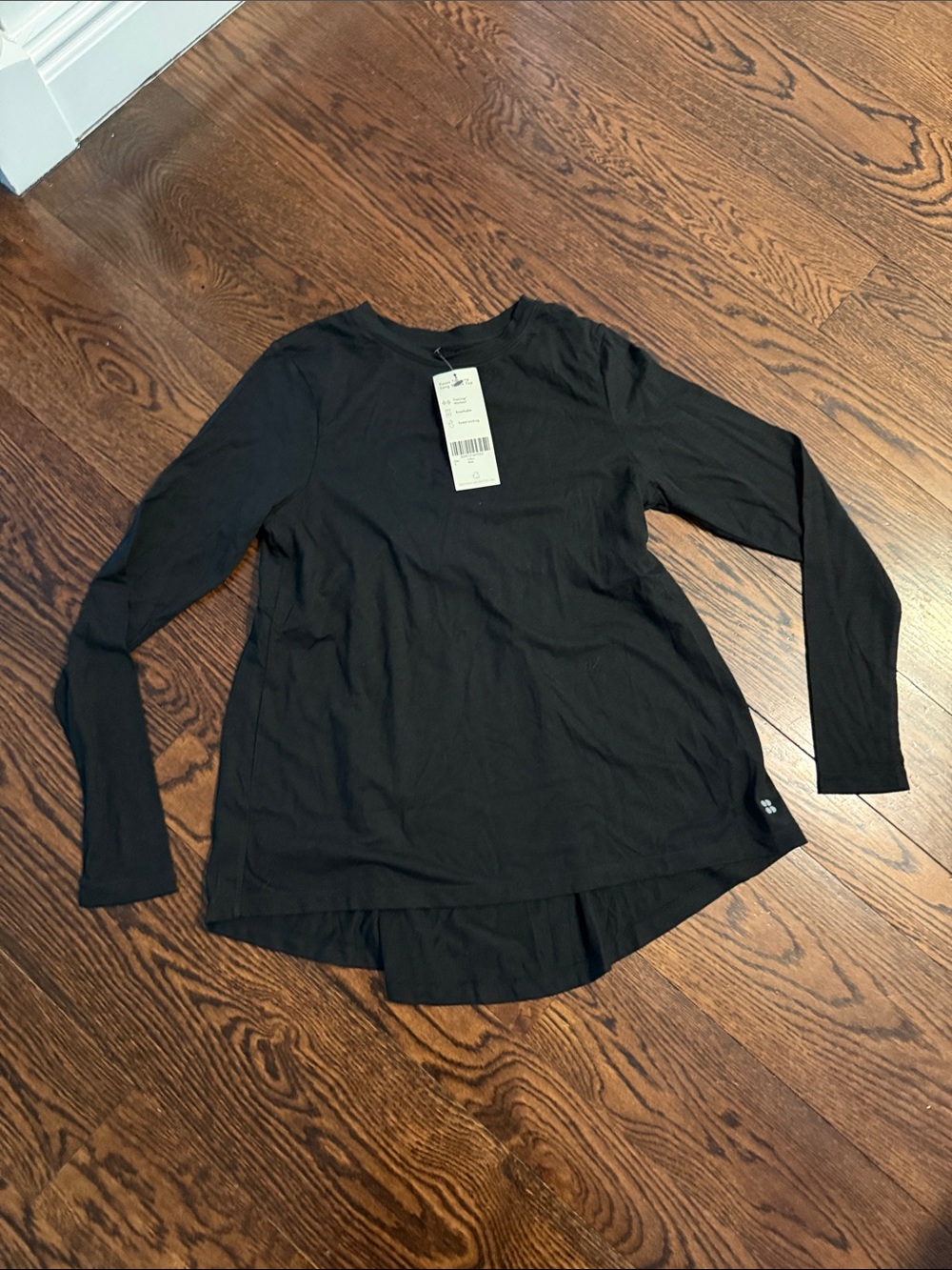 Sweaty Betty Black Long-Sleeve Crewneck Top